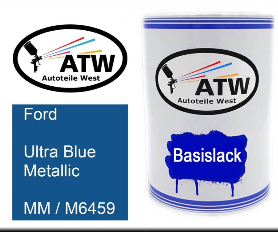 Ford, Ultra Blue Metallic, MM / M6459: 500ml Lackdose, von ATW Autoteile West.